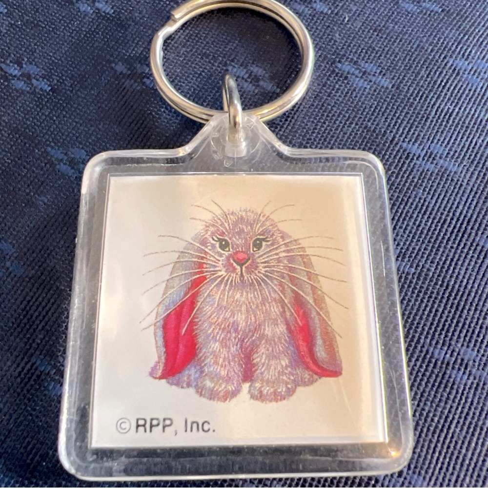 Vintage RPP Inc Rabbit Keychain Animal Easter Novelty Cute